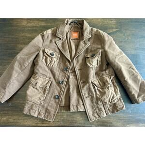 Hugo Boss Boys size 4 Years Brown Military Style Surplus jacket ski
